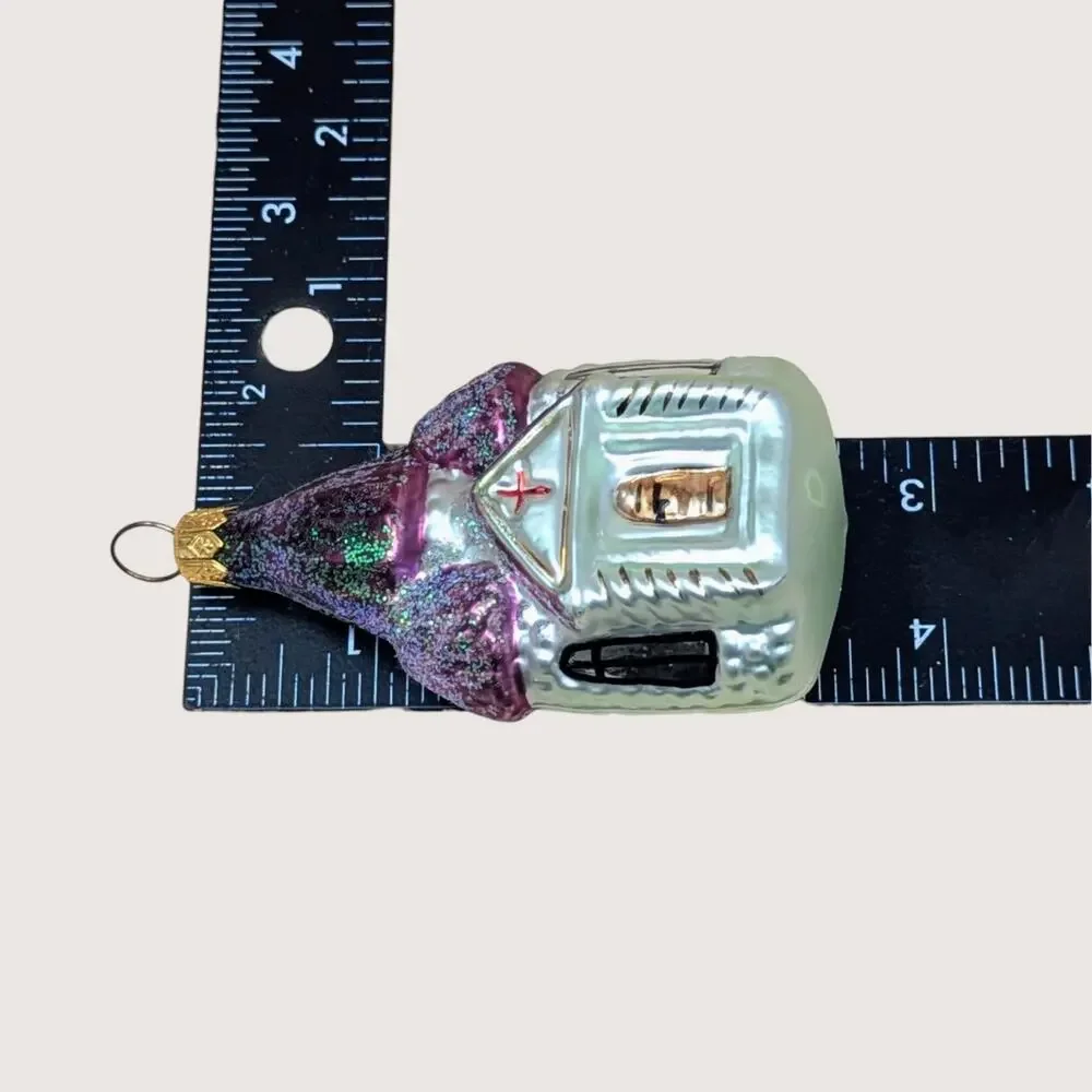Vintage Christopher Radko Glass Church Ornament